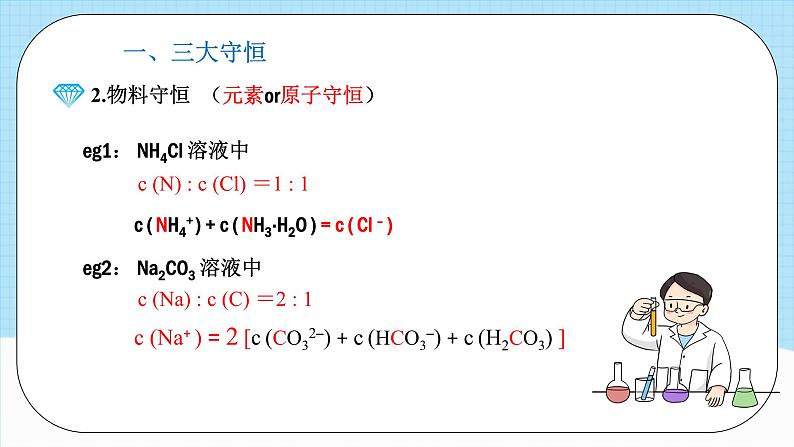 人教版（2019）高中化学选择性必修第一册 3.3.3《三大守恒》课件08