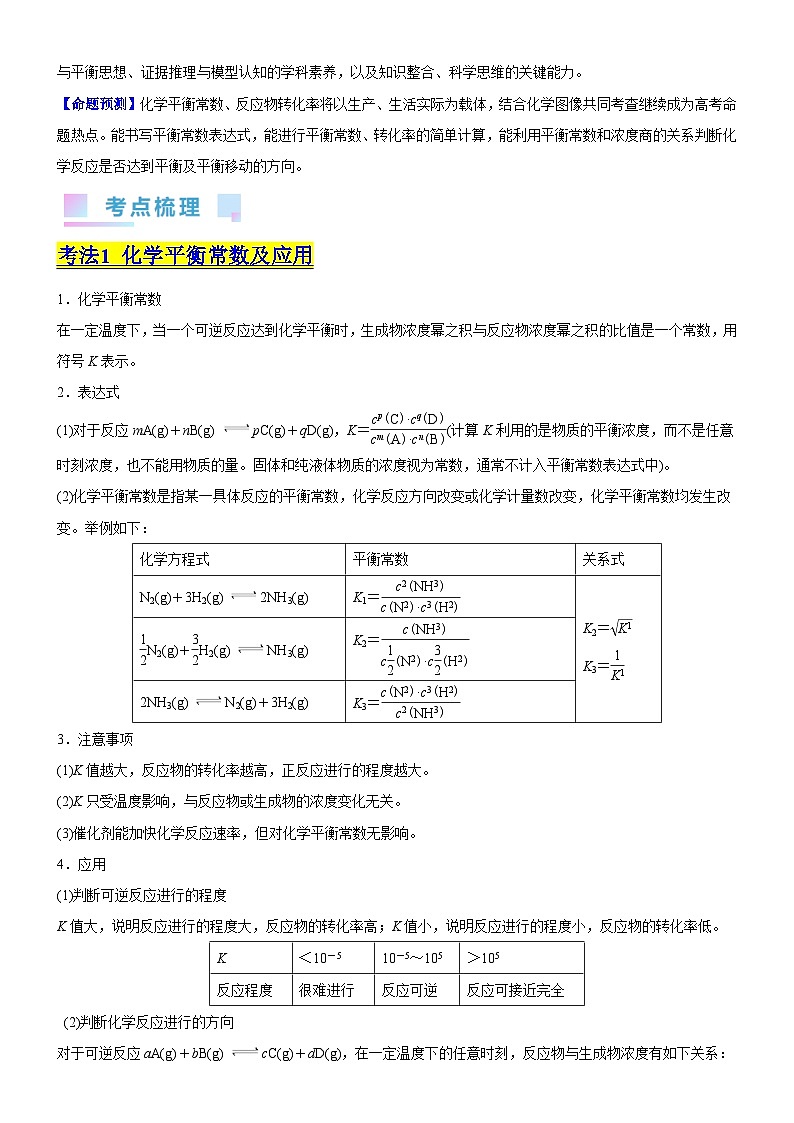 考点03 化学平衡常数及转化率的计算（核心考点精讲精练）-备战2024年高考化学一轮复习考点帮02