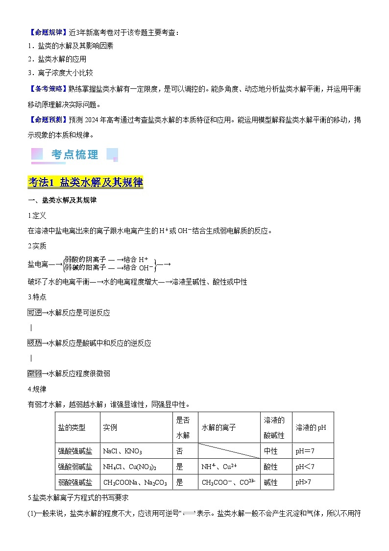 考点08 水溶液电离平衡（核心考点精讲精练）-备战2024年高考化学一轮复习考点帮（新高考专用）02