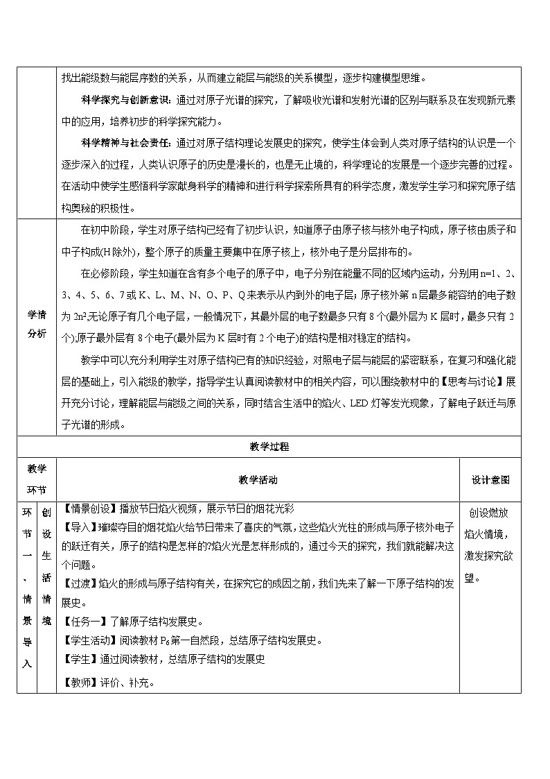 【新课标】人教版（2019）高中化学选择性必修二 1.1.1《能层与能级基态与激发态原子光谱》教案02