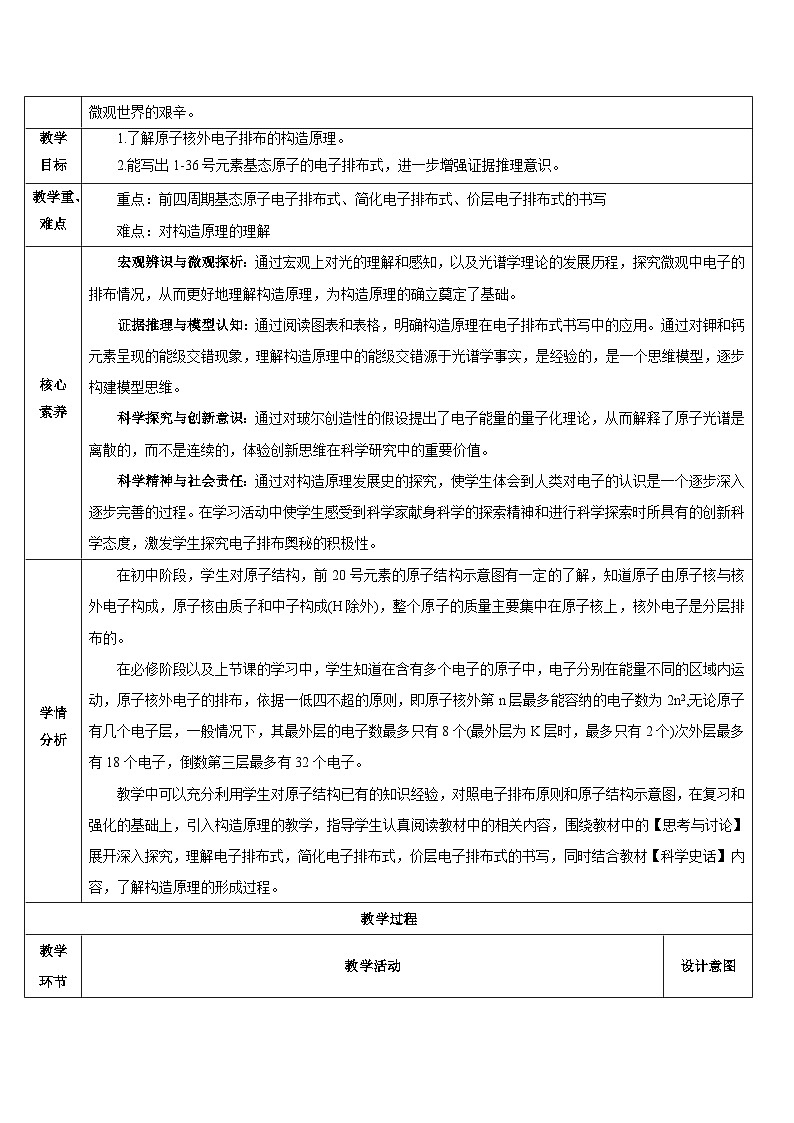 【新课标】人教版（2019）高中化学选择性必修二 1.1.2《构造原理与电子排布式 电子云与原子轨道》教案02