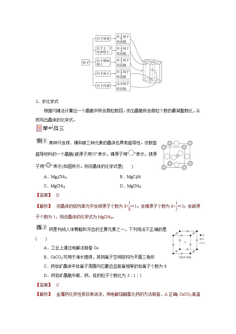 【新课标】人教版（2019）高中化学选择性必修二 3.1.2《晶胞》导学案（解析卷）03