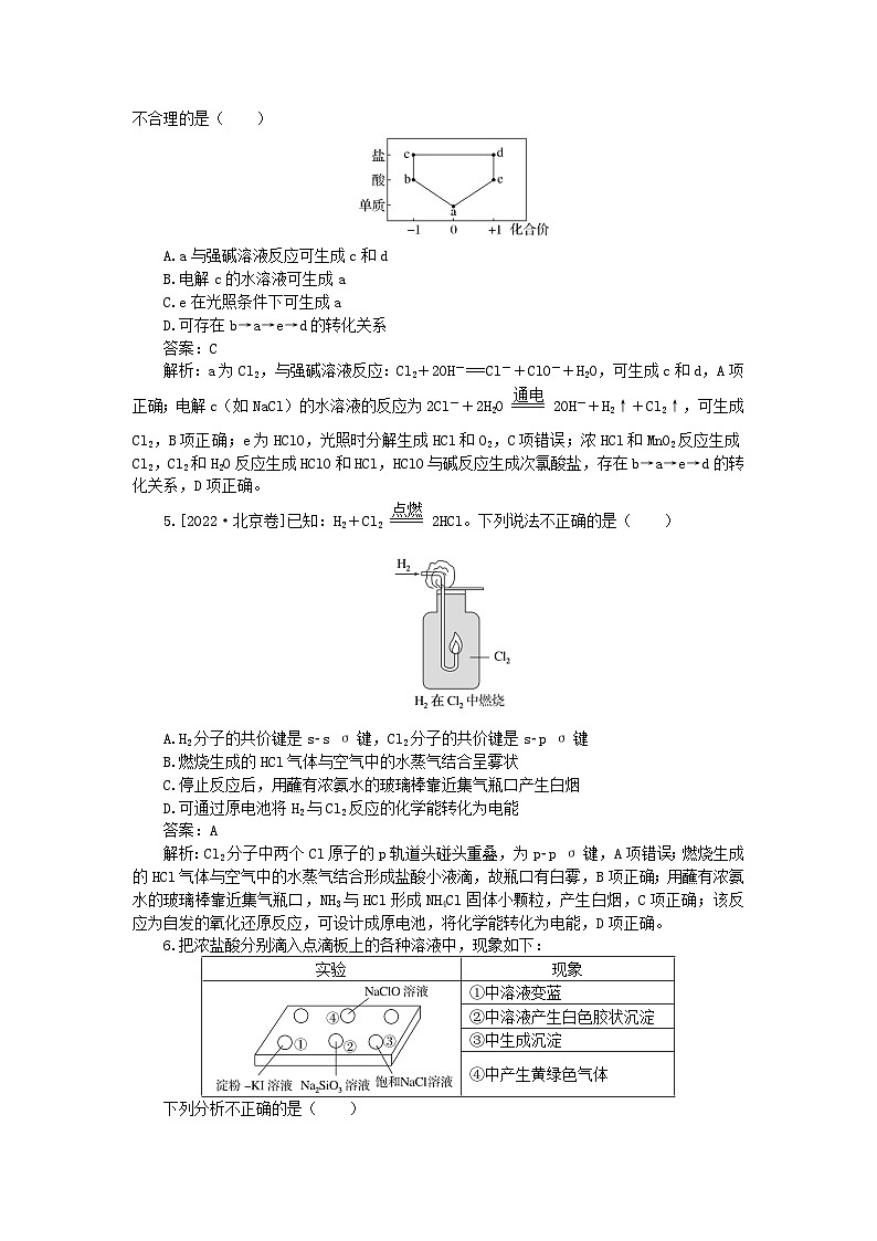2025版高考化学一轮复习微专题小练习专练17氯溴碘及其化合物第2页