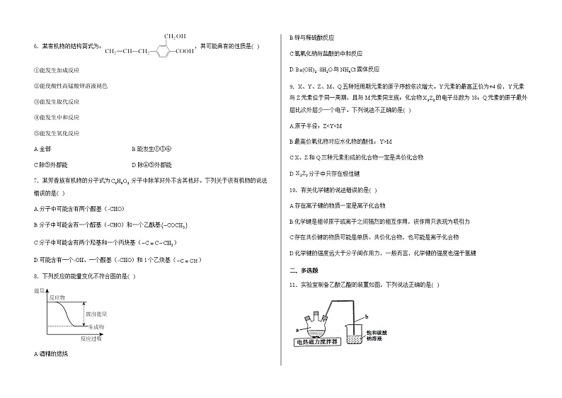 山东省泰安市泰山国际学校2023-2024学年高一下学期期末考试化学试题（含答案）02