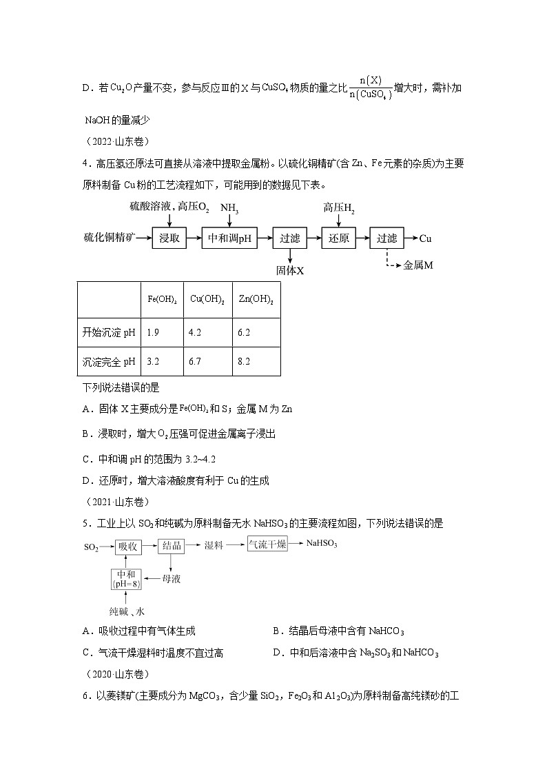 2025年高考化学真题分类训练（山东专用） 专题04元素及其化合物试卷第3页