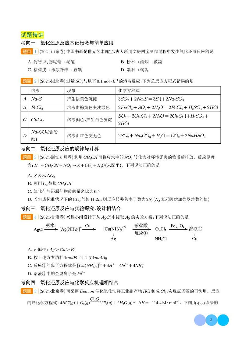 专题04 氧化还原反应（学生版）第2页