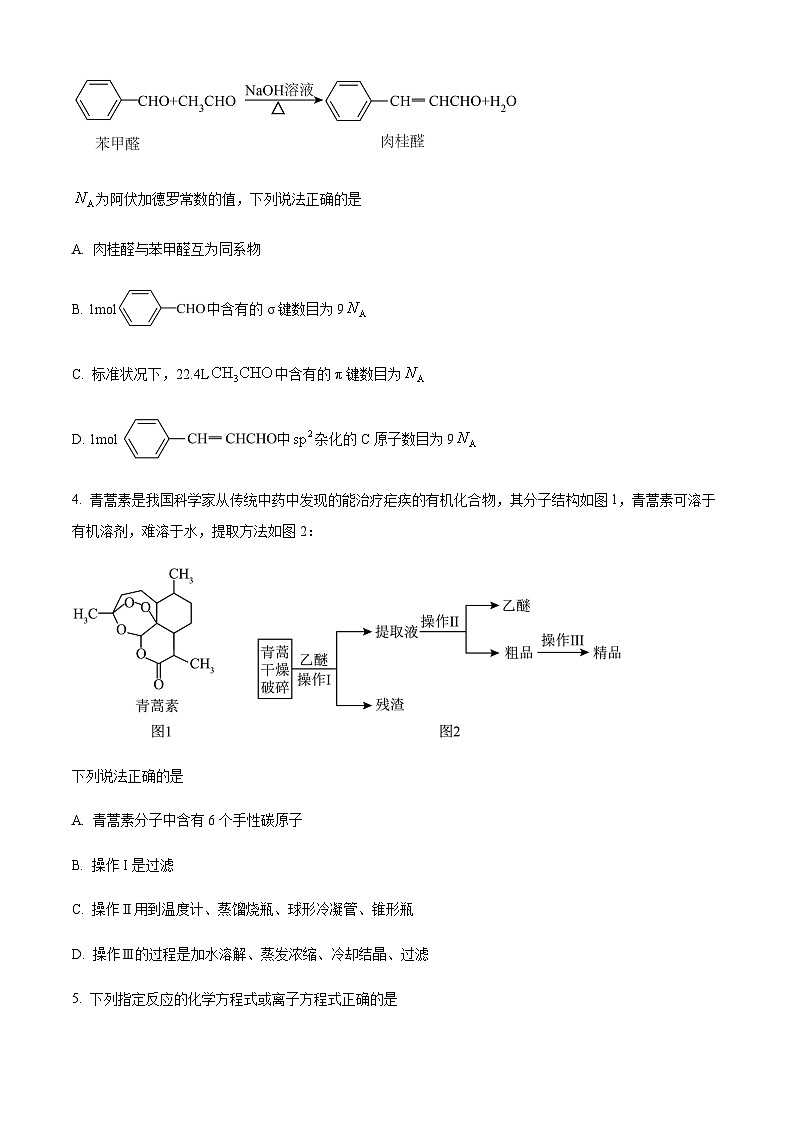 福建省泉州市部分中学2023-2024学年高二下学期7月期末考试化学试题（含答案）02
