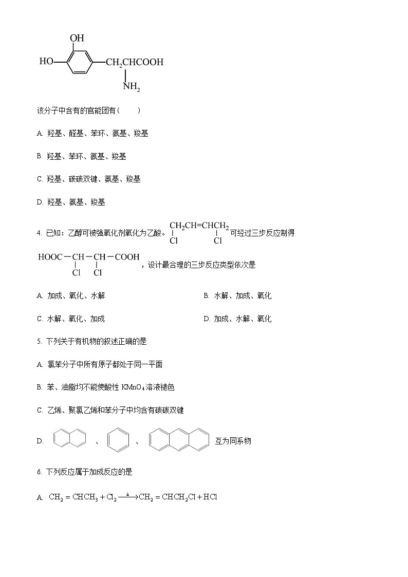 四川省自贡市第一中学校2023-2024学年高二下学期期末考试化学试题（含答案）02