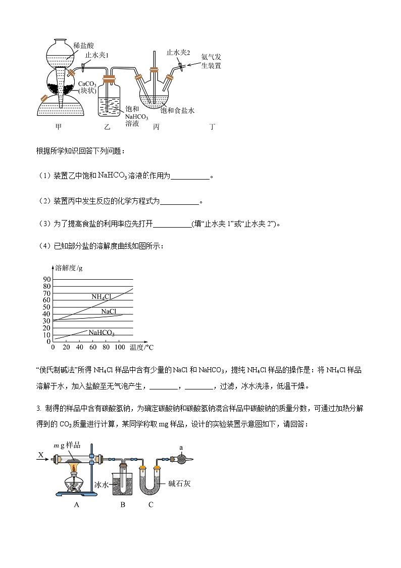 上海市建平中学2023-2024学年高一下学期期末教学质量检测化学试题(B)（含答案）02