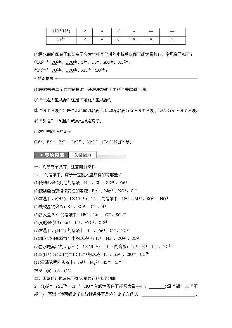 2025年高考化学一轮复习讲义（新高考版）第1章 第3讲　离子共存、离子检验与推断第2页
