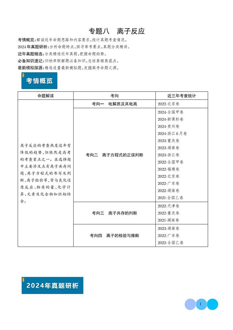 离子反应（学生版）第1页