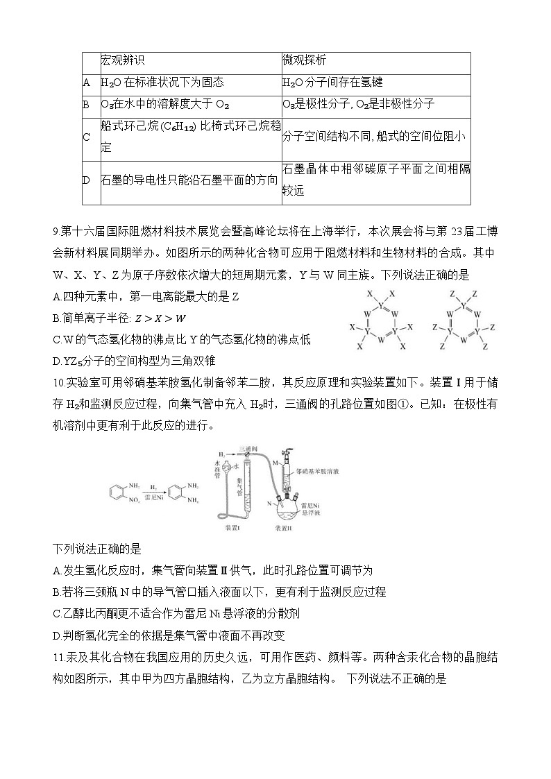 湖北省武汉市部分高中2025届高三上学期起点考试化学试卷（Word版附答案）03