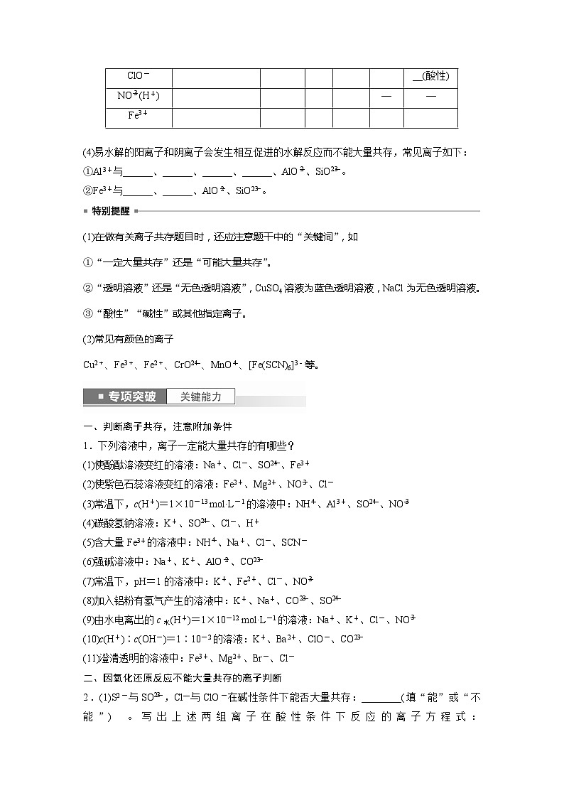 2025年高考化学一轮复习讲义（新高考版）第1章 第3讲　离子共存、离子检验与推断02