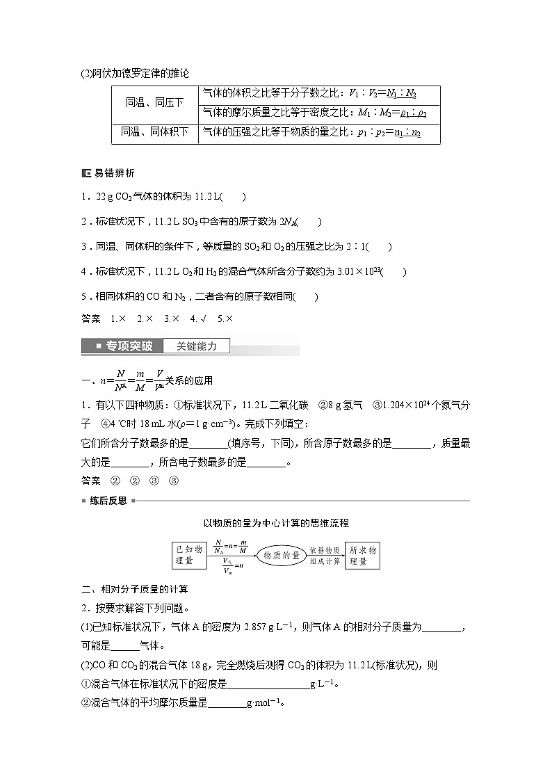 2025年高考化学一轮复习讲义（新高考版） 第2章 第6讲　物质的量　气体摩尔体积03