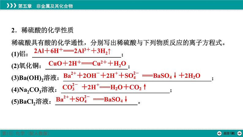 第五章  第二十讲　硫酸　含硫物质之间的转化-2025年高考化学一轮总复习课件05