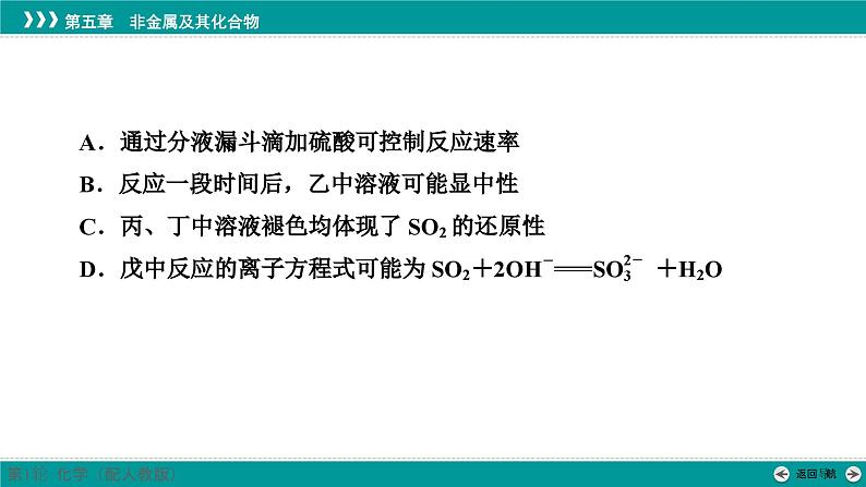 第五章  素能提升9　重要含硫化合物的制备及性质-2025年高考化学一轮总复习课件06