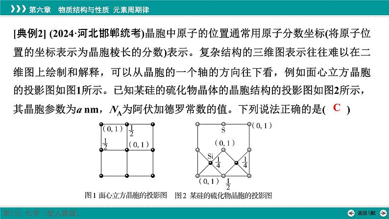 第六章  素能提升11　坐标参数和投影图的分析及应用-2025年高考化学一轮总复习课件第8页