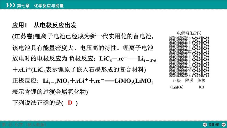 第七章  教考衔接1　锂离子电池模型及应用-2025年高考化学一轮总复习课件05