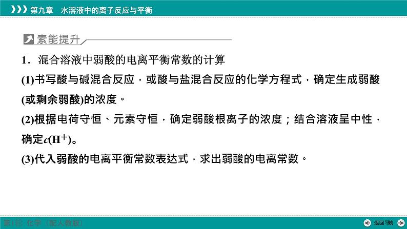 第九章  素能提升14　电离平衡常数的计算及应用-2025年高考化学一轮总复习课件第2页