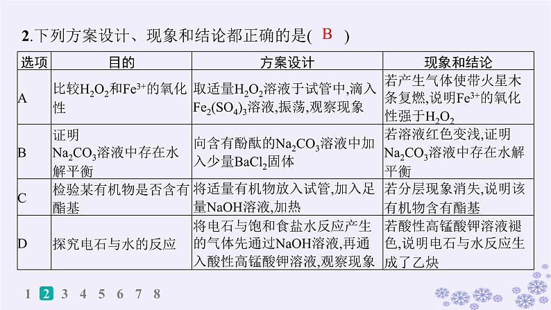 适用于新高考新教材浙江专版2025届高考化学一轮总复习第10章化学实验作业46简单实验方案的设计与评价课件新人教版05