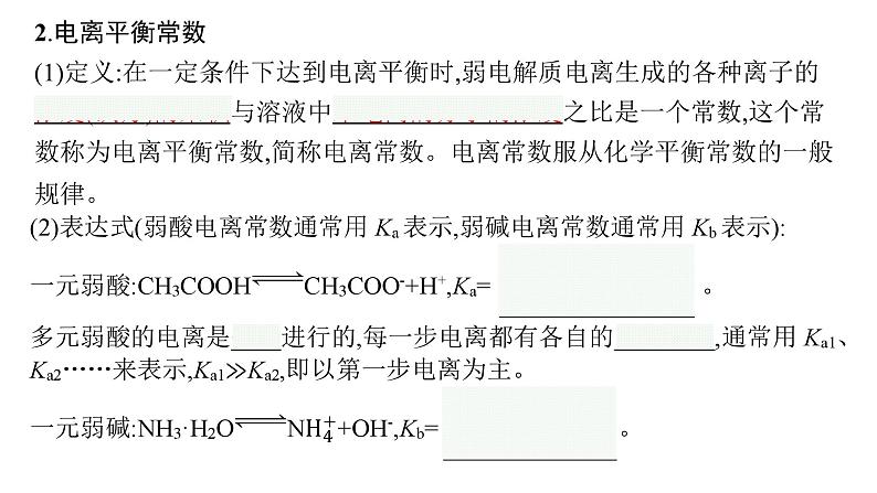 2024-2025学年鲁科版新教材选择性必修一 第3章第2节 弱电解质的电离盐类的水解（第1课时） 课件06