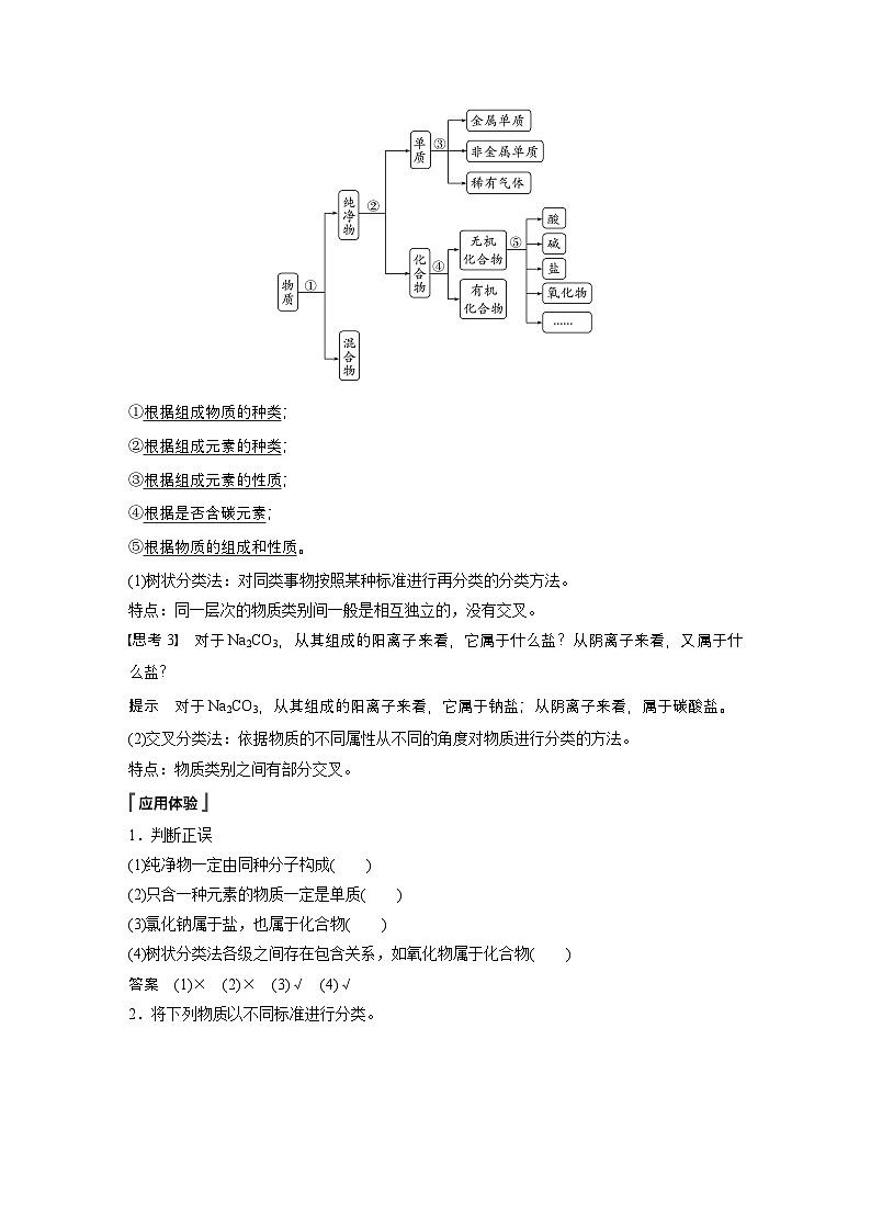 第一章　第一节　第1课时　根据物质的组成和性质分类（教师版）第2页