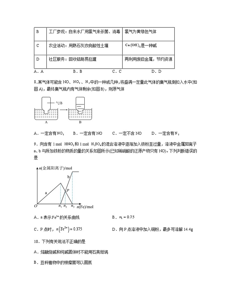 2025高考化学专项复习3.3《氮的循环》同步练习题（鲁科版必修第一册）含答案第3页