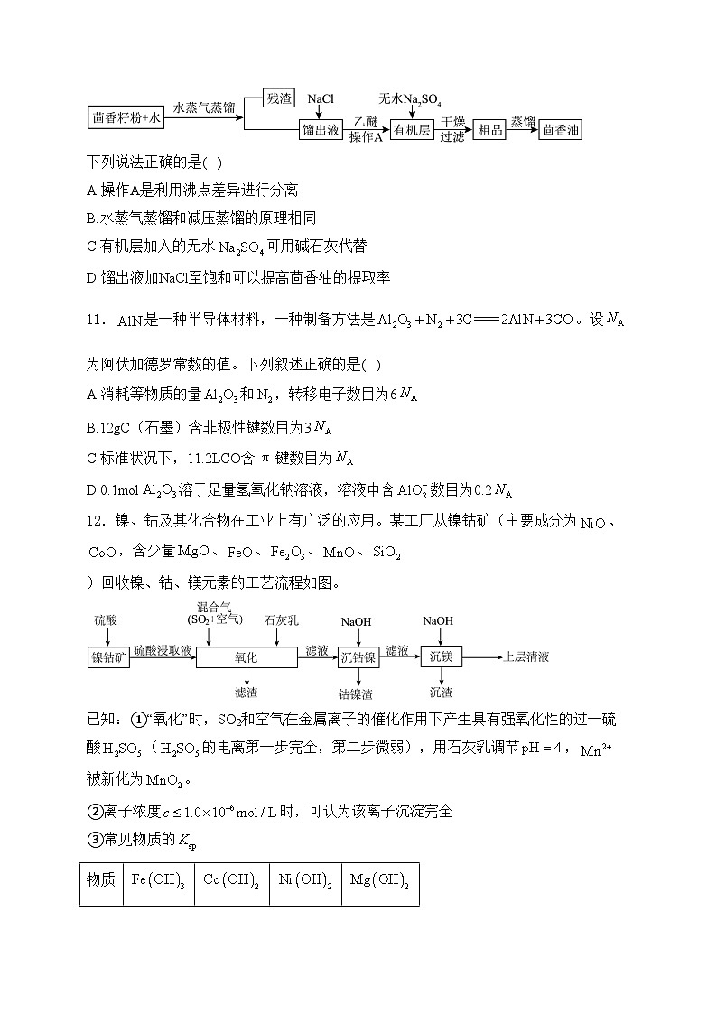 山东省青岛第五十八中学2023-2024学年高二下学期期末考试化学试卷(含答案)第3页