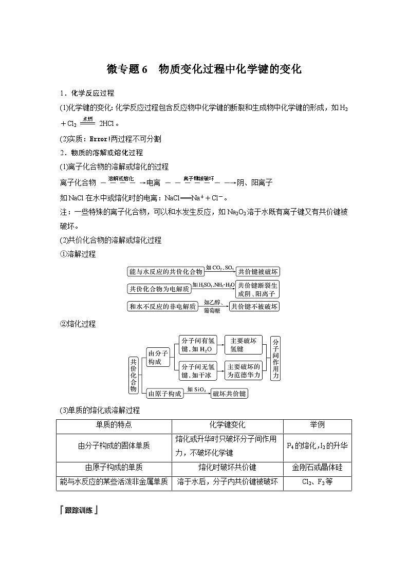 第四章　第三节　微专题6　物质变化过程中化学键的变化-人教版高一化学必修一课件（含练习）01