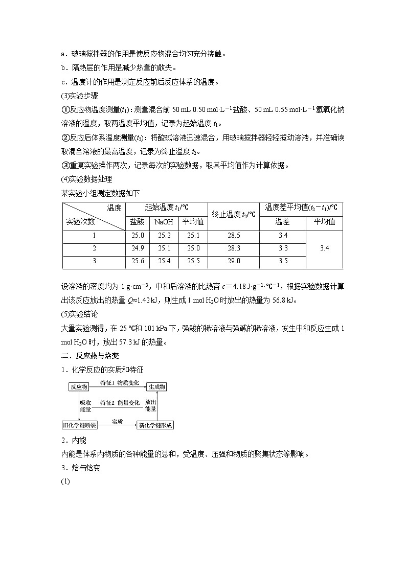 人教A版高二化学上册选择性必修一试卷讲义第01讲  反应热 -【暑假衔接】新高二化学暑假精品课（人教版）（学生版）02