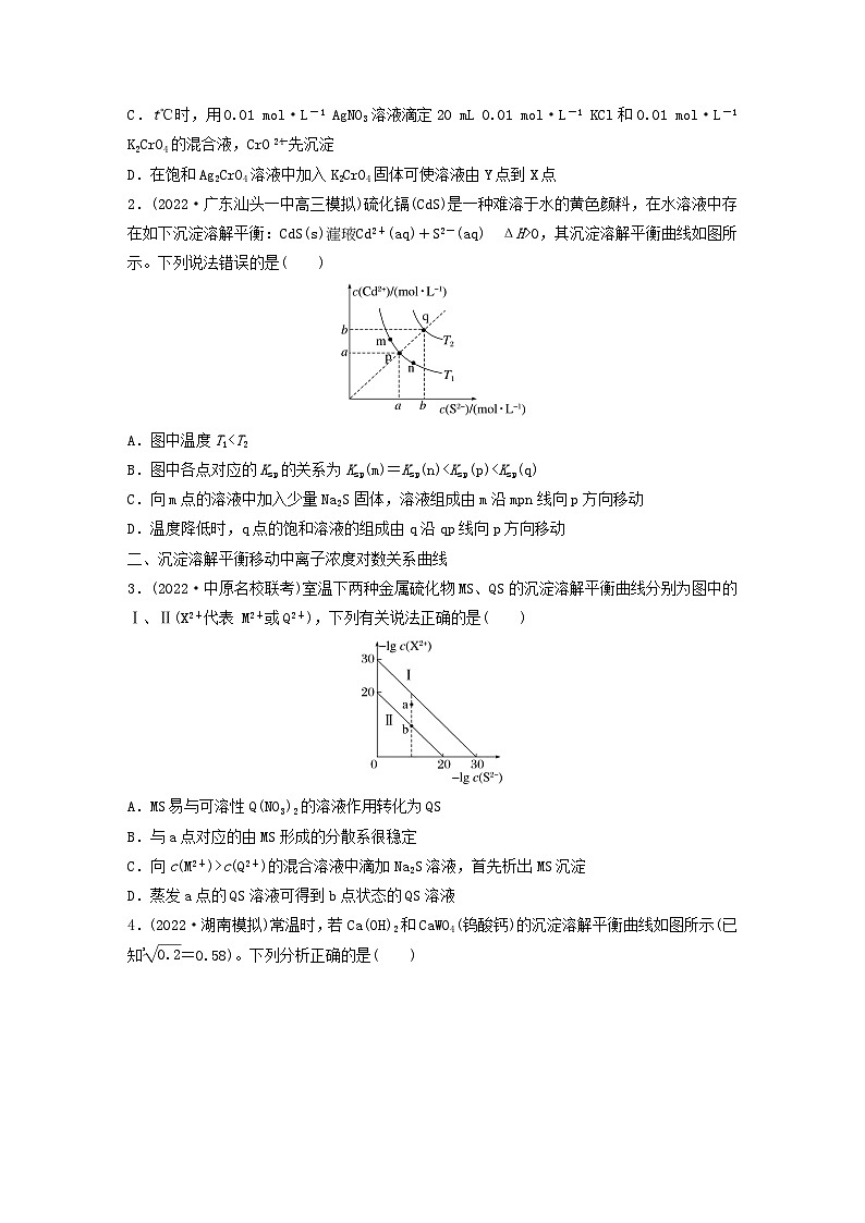 新教材宁陕2024届高考化学一轮复习学案第8章物质在水溶液中的行为第52讲沉淀溶解平衡图像的分析鲁科版第3页