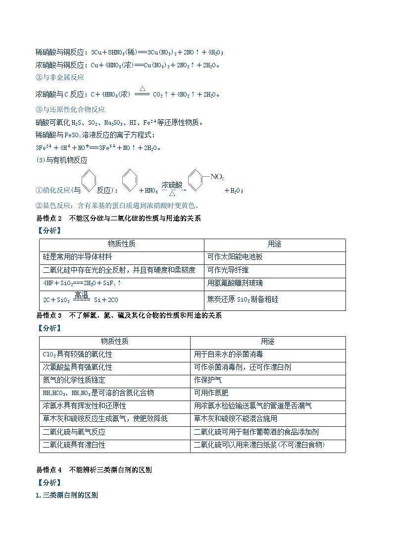 全国通用备战2024年高考化学易错题精选类型06常见物质的性质用途及转化关系6大易错点学生版第2页