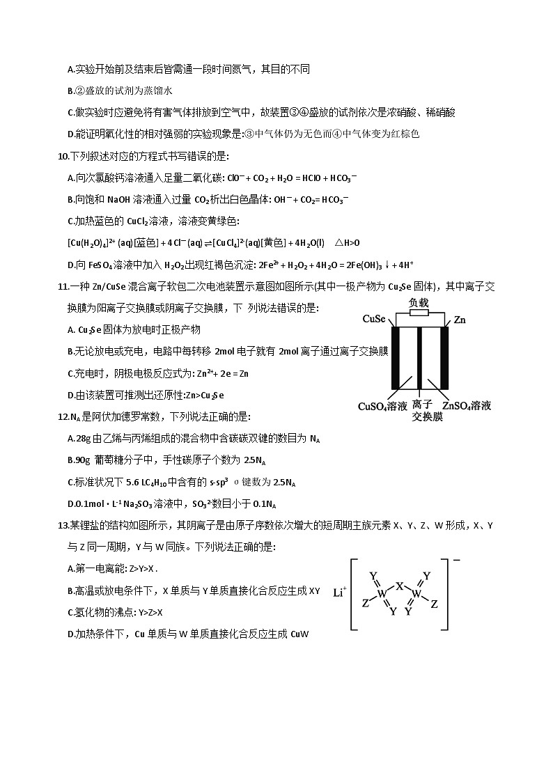 2025深圳罗湖区高三上学期第一次摸底考试化学试卷含答案03