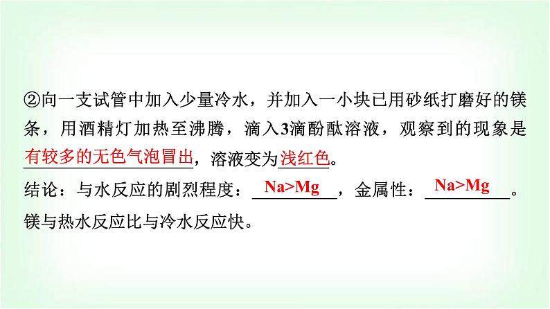 人教版高中化学必修第一册第4章实验活动3同周期、同主族元素性质的递变课件第7页