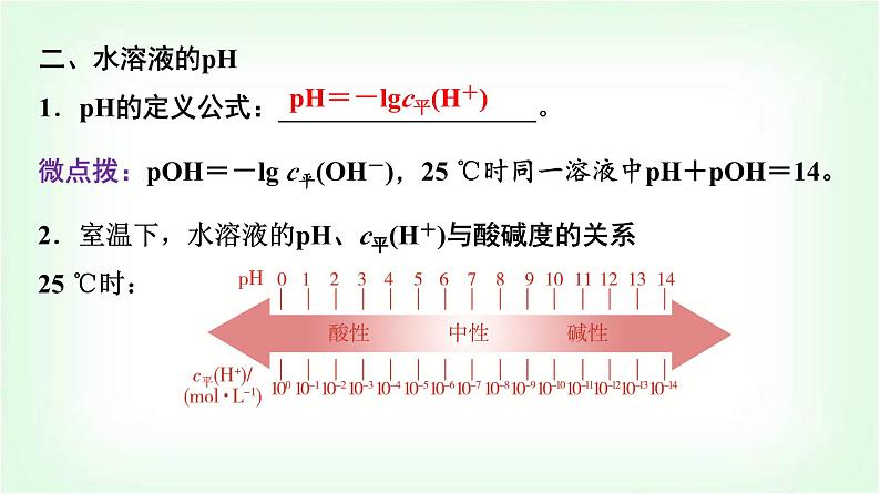 鲁科版高中化学选择性必修第一册第3章第1节第2课时水溶液的酸碱性与pH基础课课件第7页