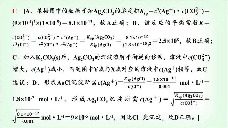 人教版高中化学选择性必修1第3章第4节第3课时难溶电解质沉淀溶解平衡图像分析能力课课件第8页