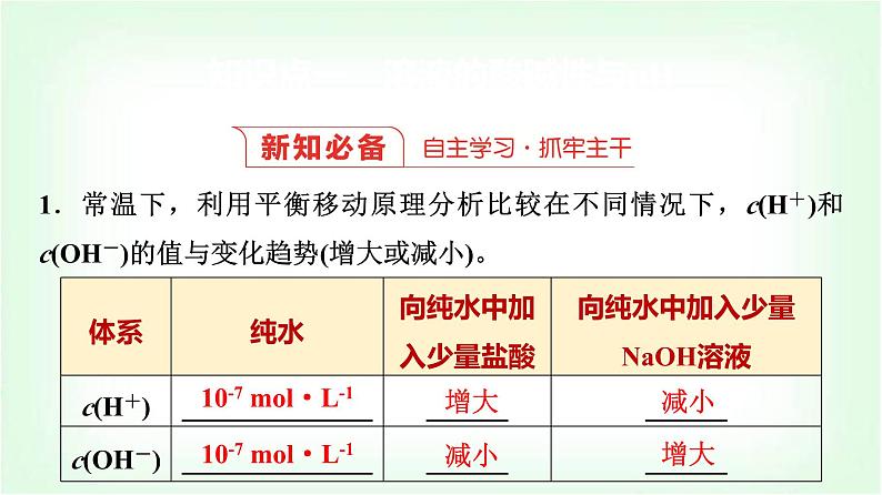 人教版高中化学选择性必修1第3章第2节第2课时溶液的酸碱性与pH基础课课件03