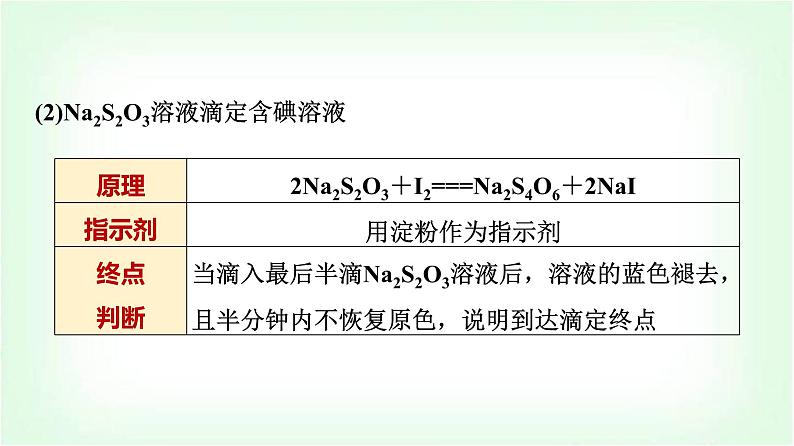 人教版高中化学选择性必修1第3章第2节第5课时氧化还原滴定法能力课课件06