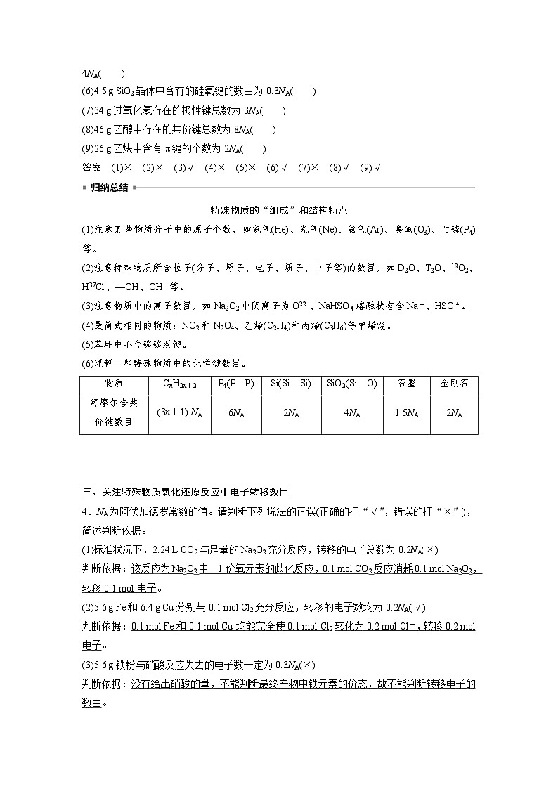 2025年高考化学大一轮大单元一　第二章　热点强化4　包罗万象的阿伏加德罗常数(NA)（课件+讲义+练习）03