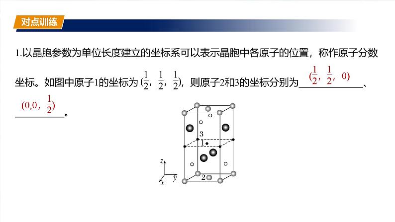 大单元三　第九章　热点强化15　原子分数坐标、投影图第7页