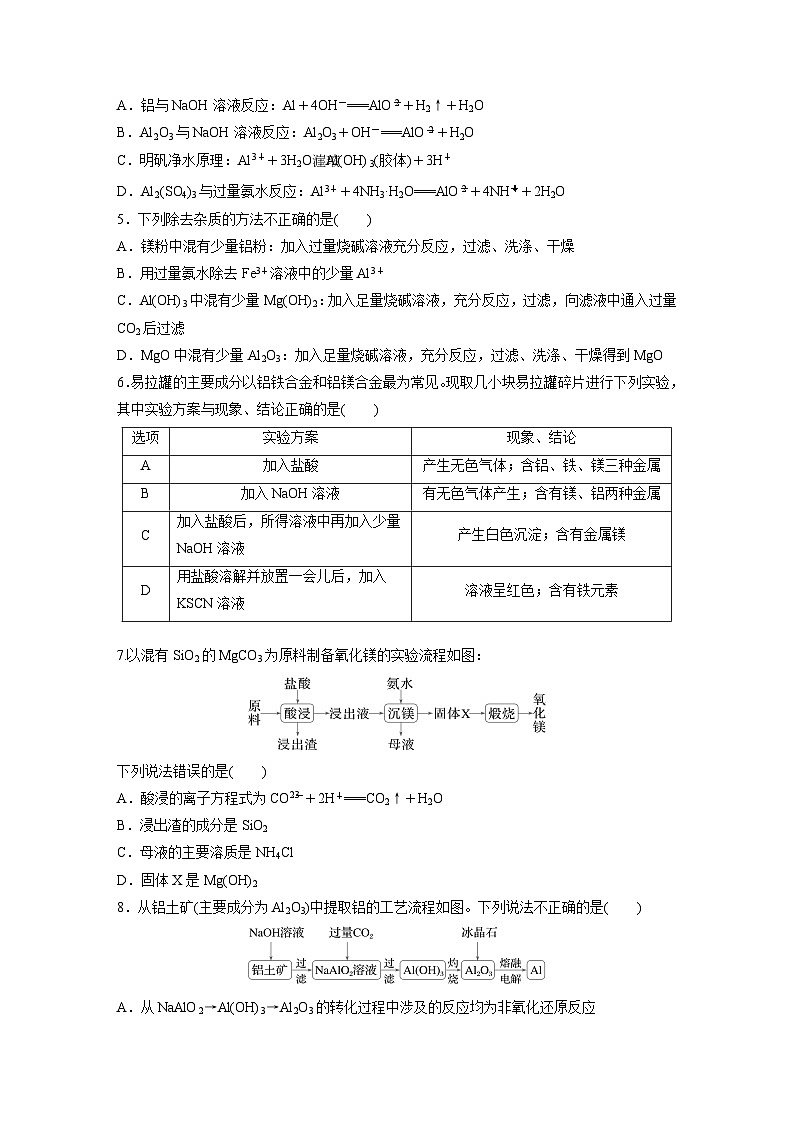 第四章　第14练　铝、镁及其化合物（同步练习）第2页