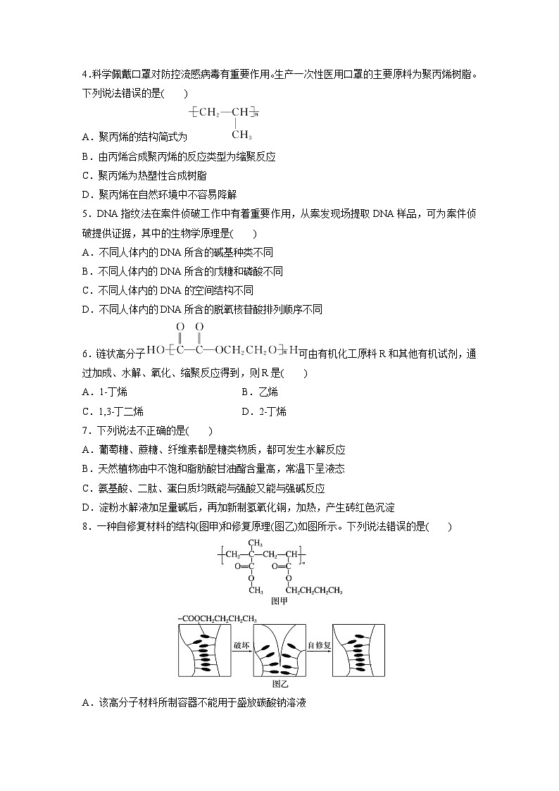 2025年高考化学大一轮大单元五　第十四章　第66讲　生物大分子　合成高分子（课件+讲义+练习）02