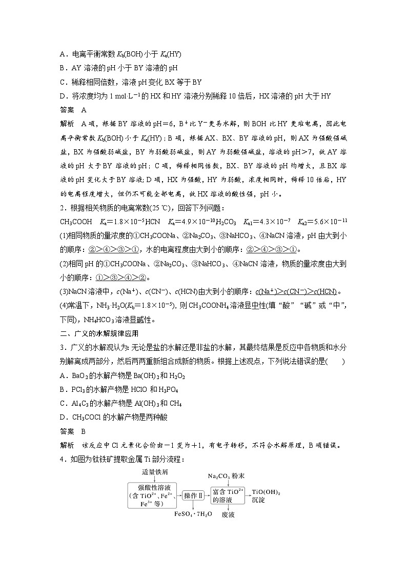 2025年高考化学大一轮大单元四　第十二章　第54讲　盐类的水解（课件+讲义+练习）03