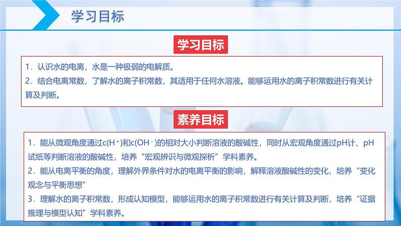 【核心素养目标】人教版 化学选择性必修一 3.2 水的电离和溶液的pH（第1课时 水的电离 ）课件第2页