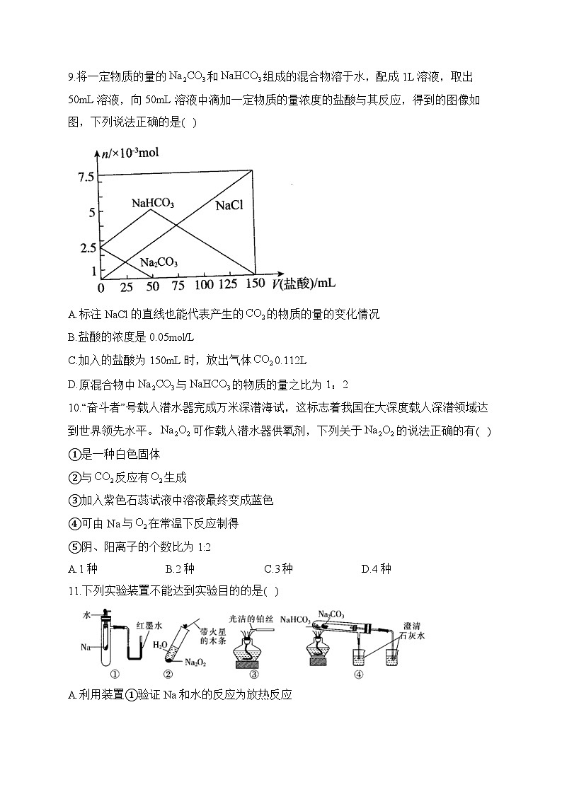 复习巩固：（3）钠及其化合物—— 高中化学人教版（2019）寒假轻松衔接03