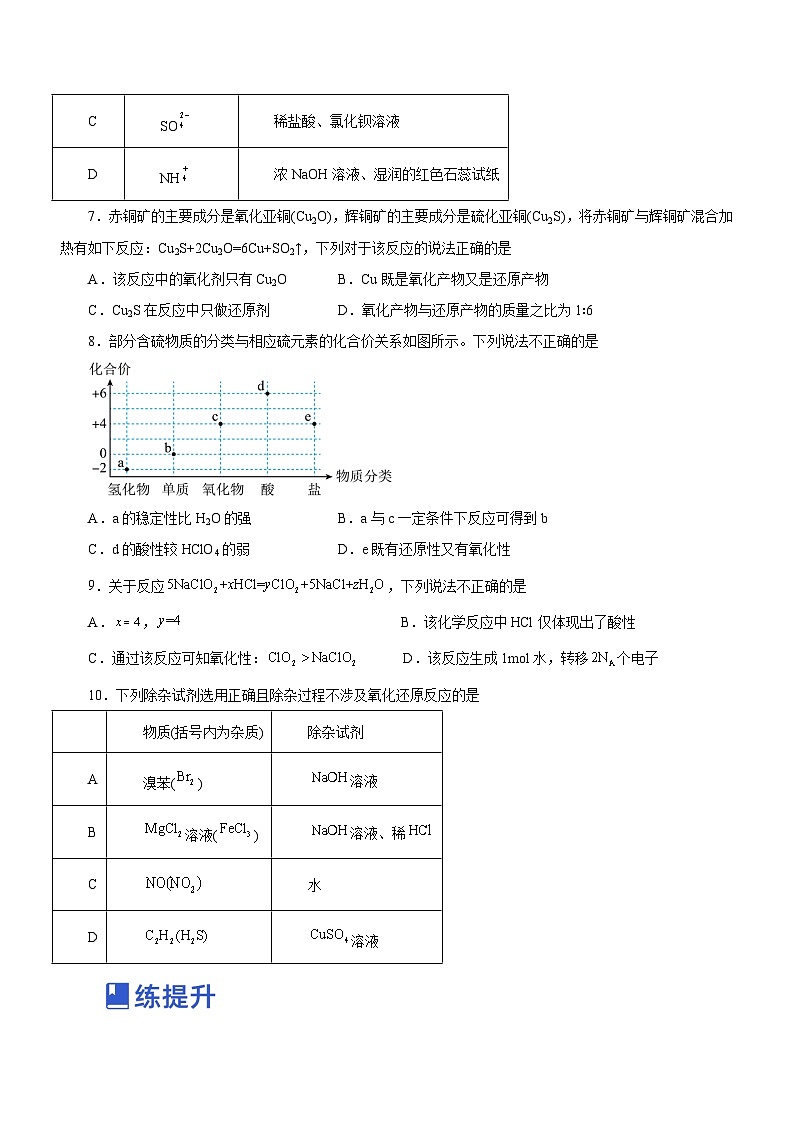 高考化学二轮复习讲练测(新高考专用)专题04氧化还原反应及其应用(练)(原卷版+解析)02
