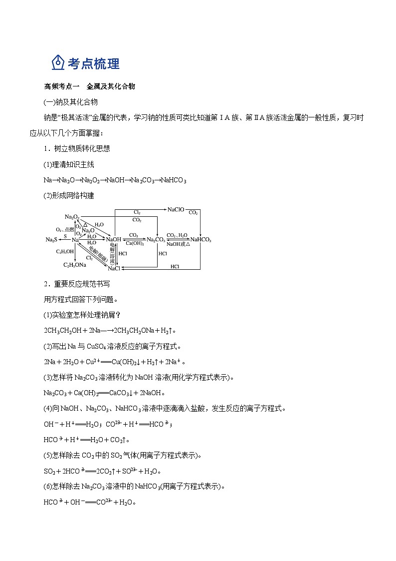 高考化学二轮复习讲练测(新高考专用)专题08元素及其化合物(讲)(原卷版+解析)02