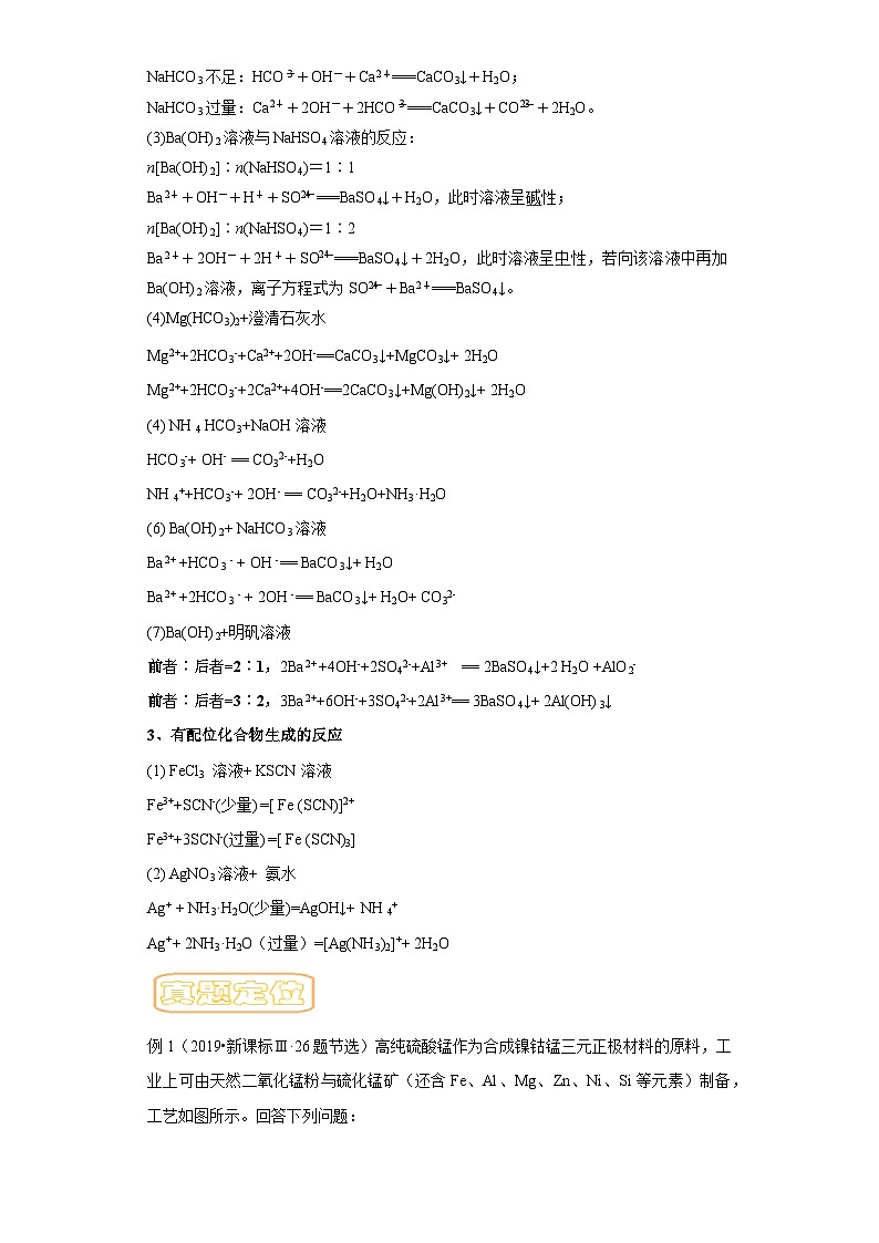 高考化学二轮复习核心考点逐项突破专题三复杂离子方程式的书写(原卷版+解析)02