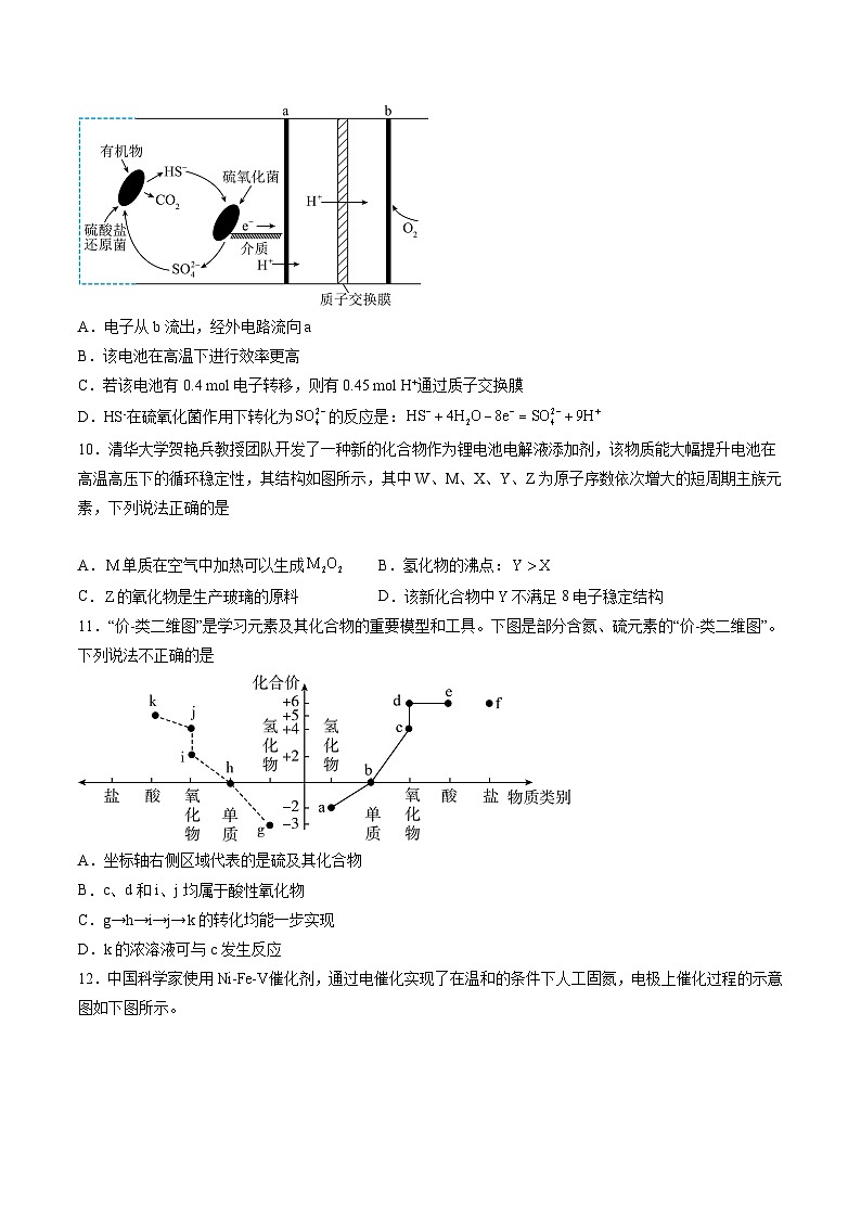 【开学考】2024年高二上册开学摸底考试卷化学（黑吉辽通用）（范围：人教版2019必修一+必修二）03