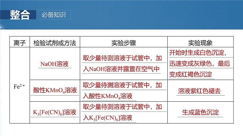 大单元二 第六章 第27讲 常见物质(离子)的检验与推断-2025年高考化学大一轮复习（人教版）【配套PPT课件】07